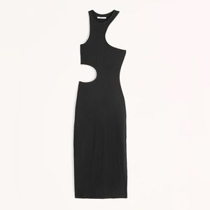 Asymmetrical cutout midi dress